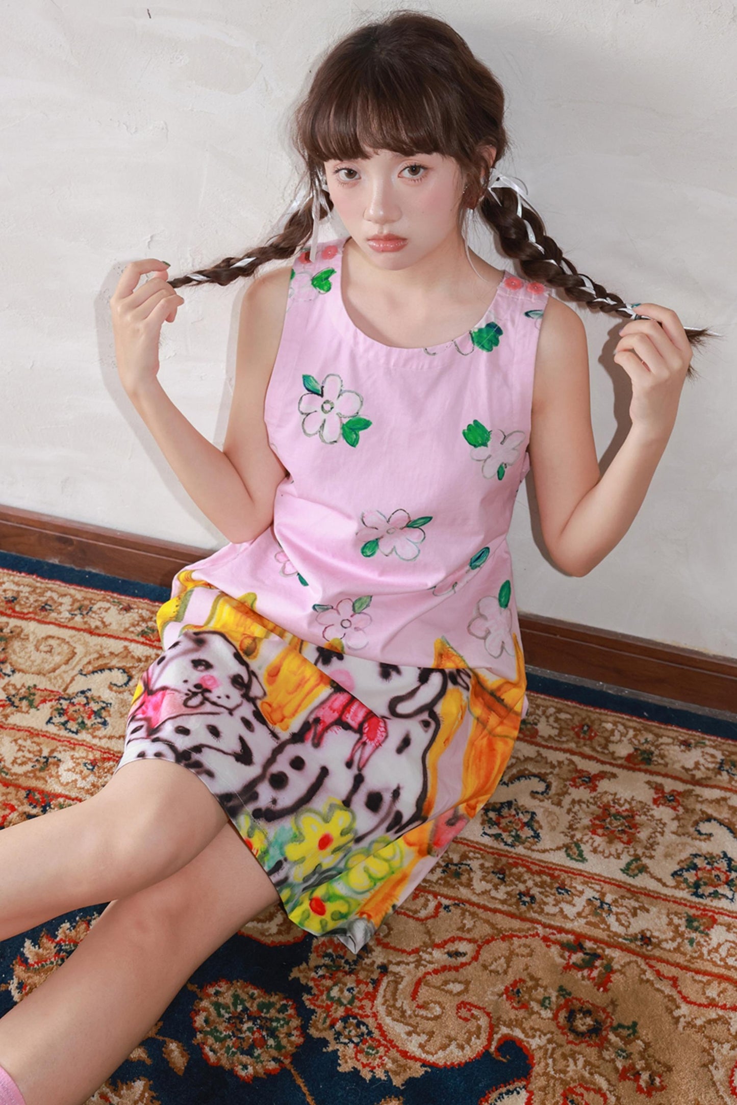 Peach Heart Sleeveless Dress