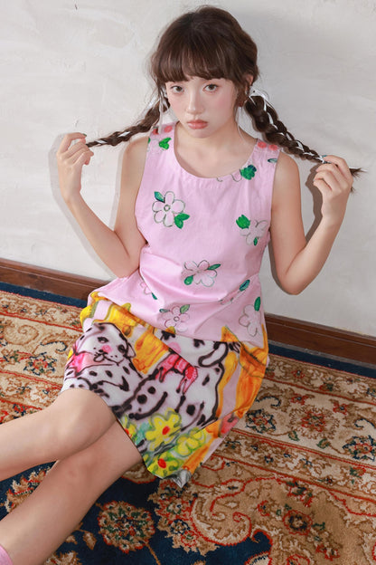 Peach Heart Sleeveless Dress