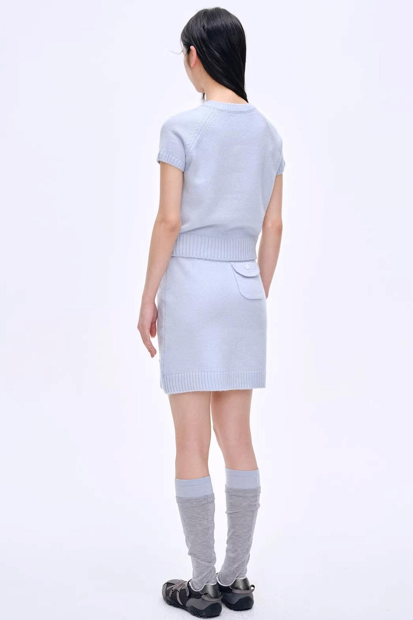 Heartbeat Dialogue Knit Skirt Set-Up