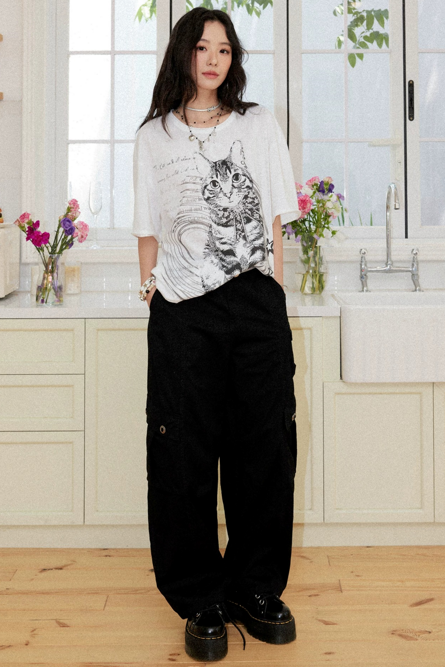 Washed Cotton Workwear Pants