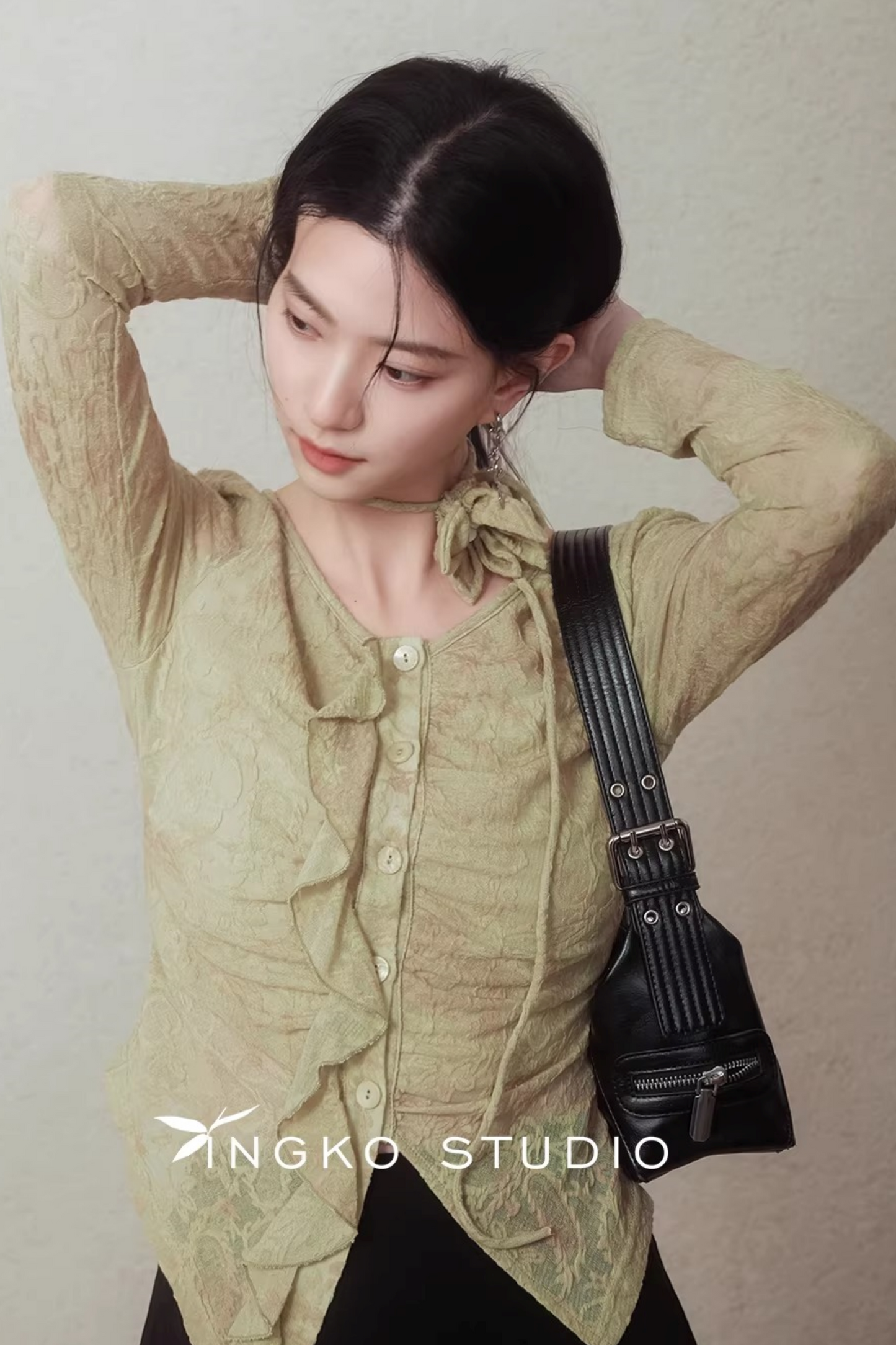 Spring Bud Green Floral Top