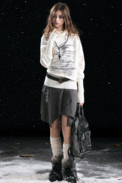 Asymmetrical Graffiti Top