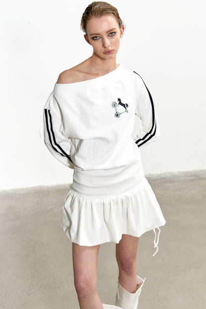 Slouchy Pleated T-Shirt Dress