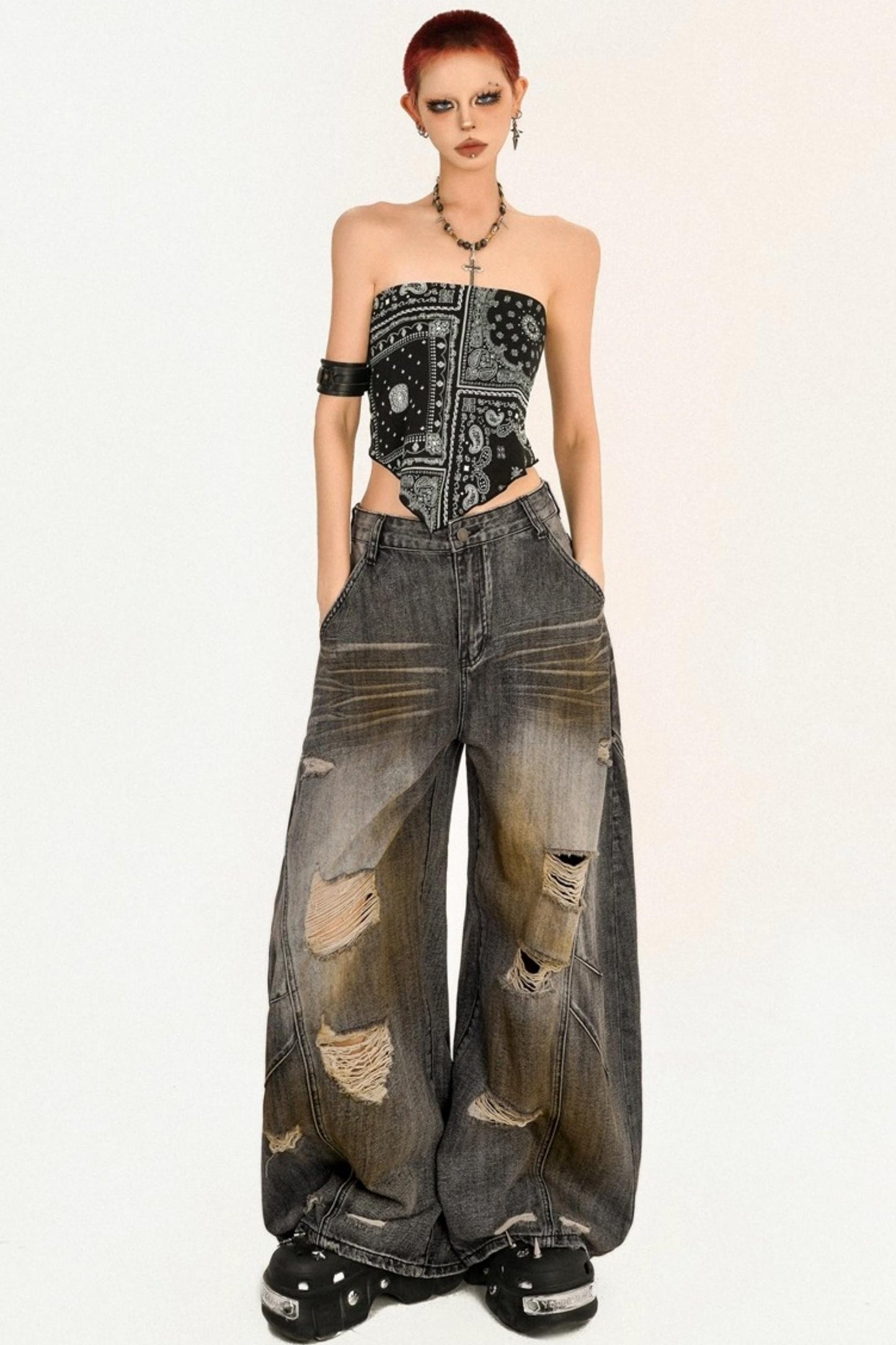 Cool American Punk Loose Jeans