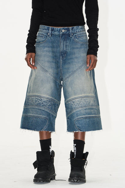 Distressed Raw-Hem Shorts