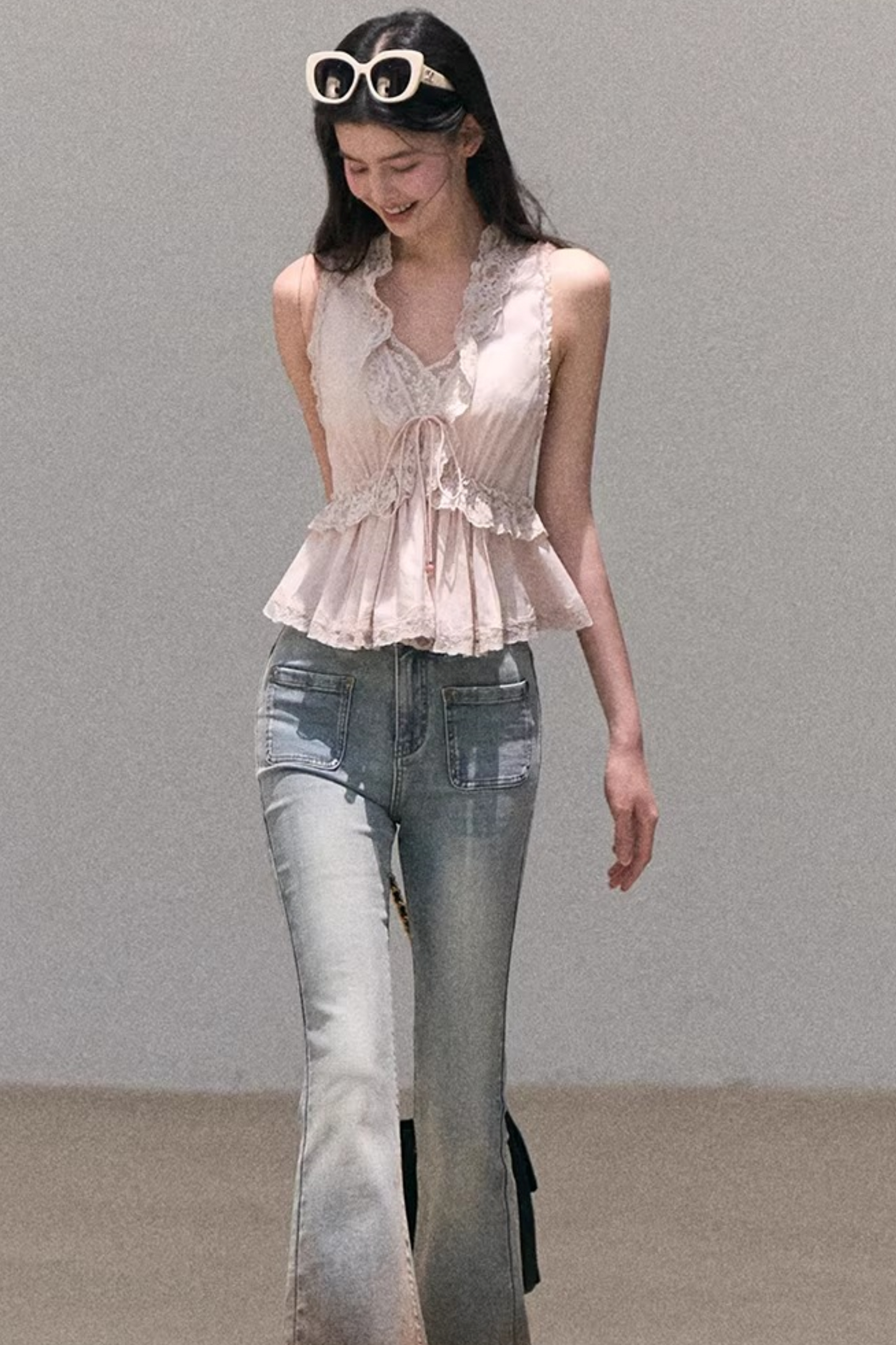 Hidden Petals Silk Lace Top