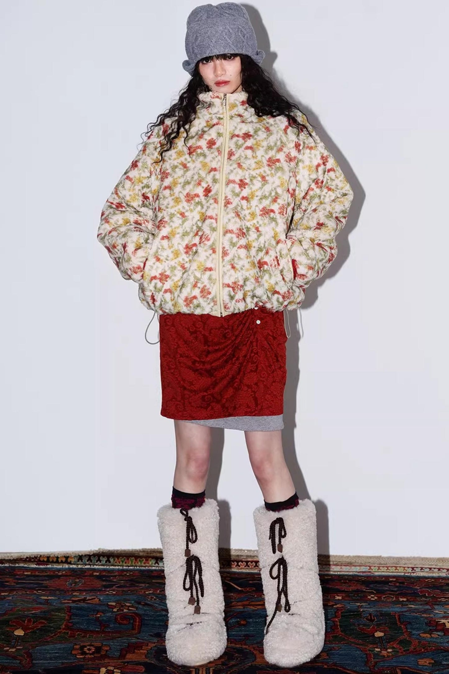 Retro Paisley Sweater Skirt Set-Up