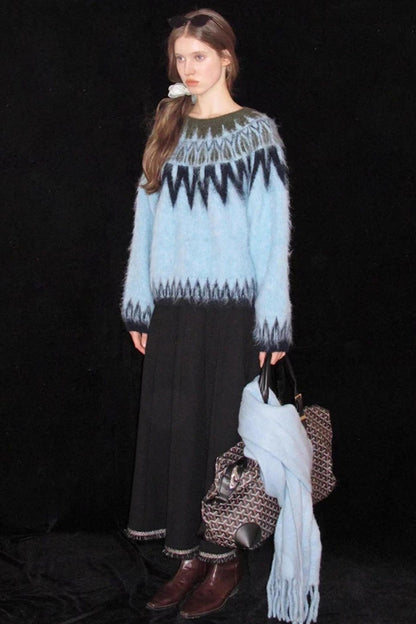 Brushed Alpaca Fair Isle Sweater