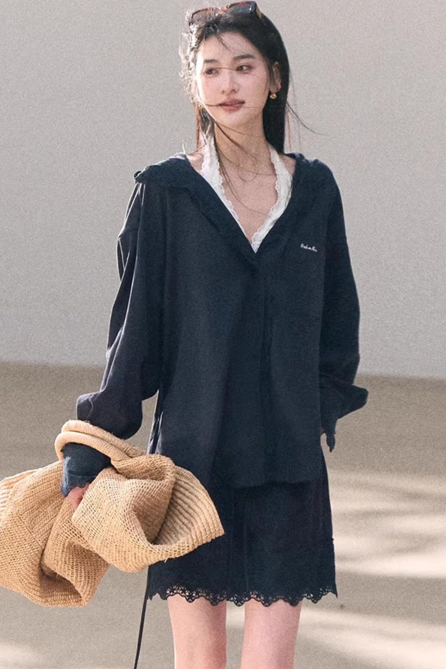 Lace-Trimmed Halter Neck Camisole