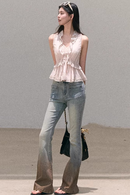 Hidden Petals Silk Lace Top