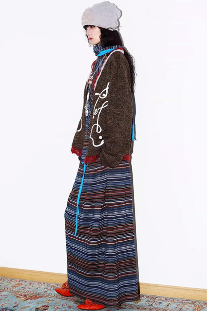 Retro Lace Knitted Cardigan