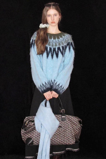 Brushed Alpaca Fair Isle Sweater