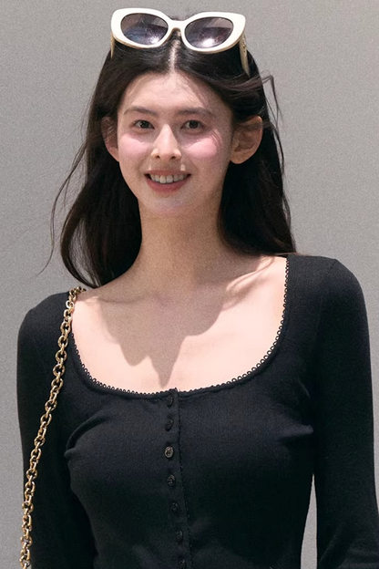 Hollow-Out Ribbed Knit Cardigan