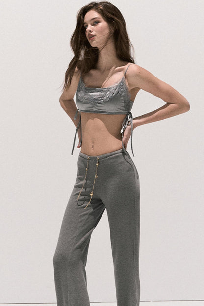 Soft Crew Neck Knitwear Bootcut Trouser Set-Up