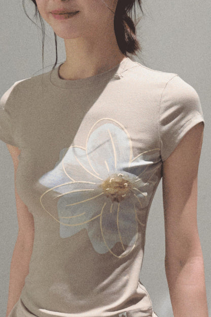 Begonia Bloom Slim Fit T-Shirt