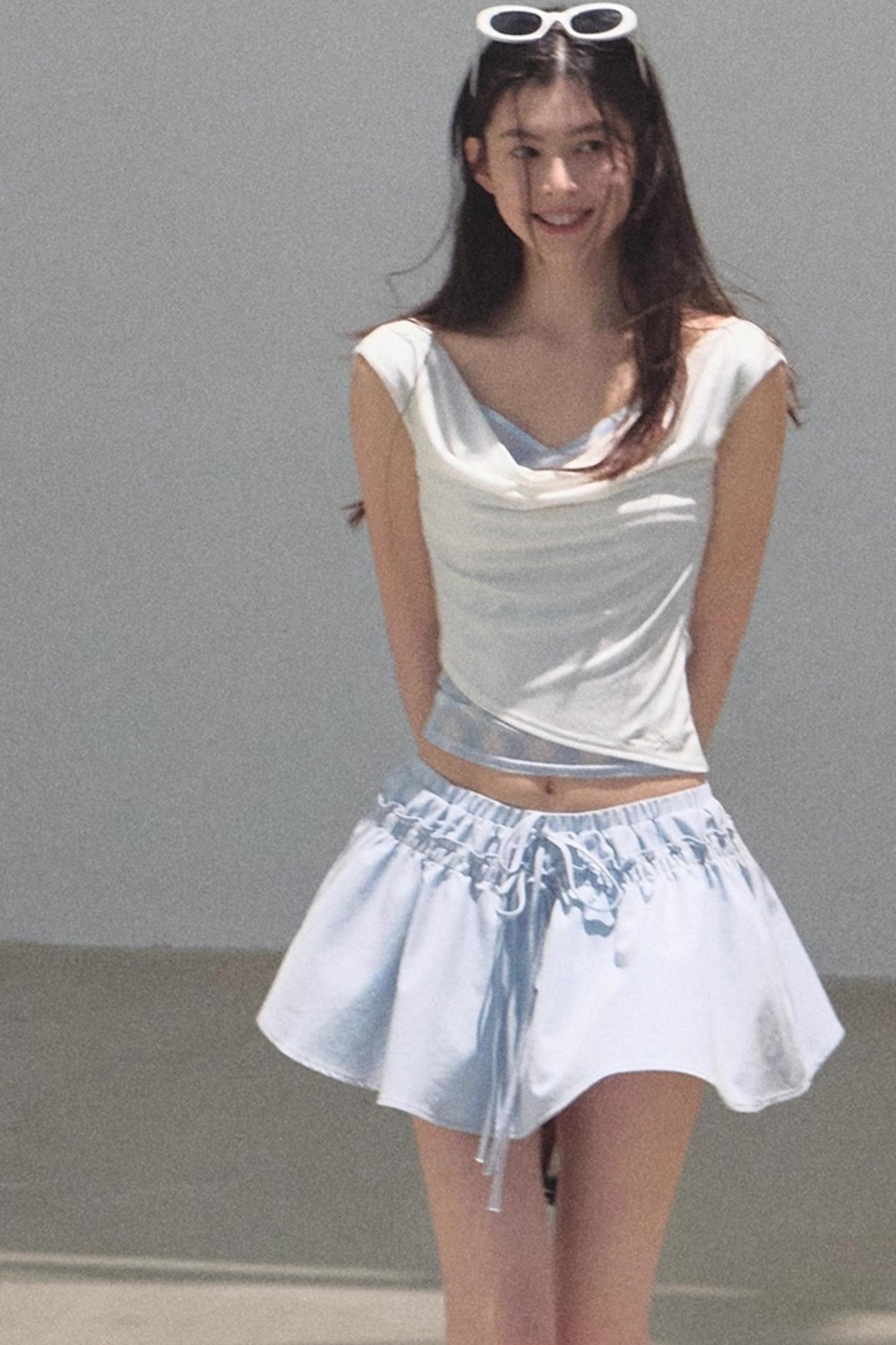 Embroidered Lyocell Puffy A-Line Skirt