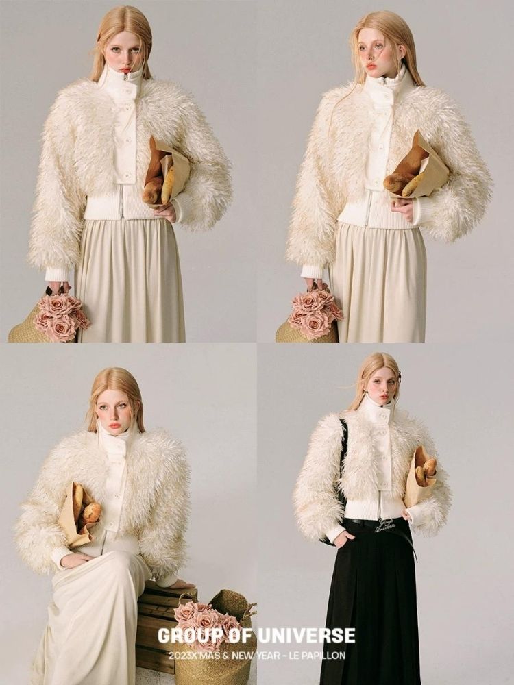 Fur Beach Wool Coat