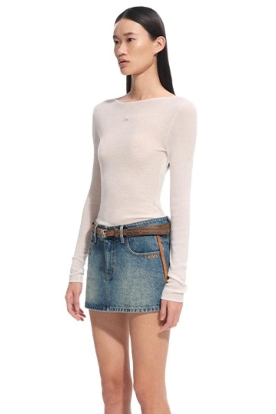 High Neck Long Sleeve Knit Wool Top
