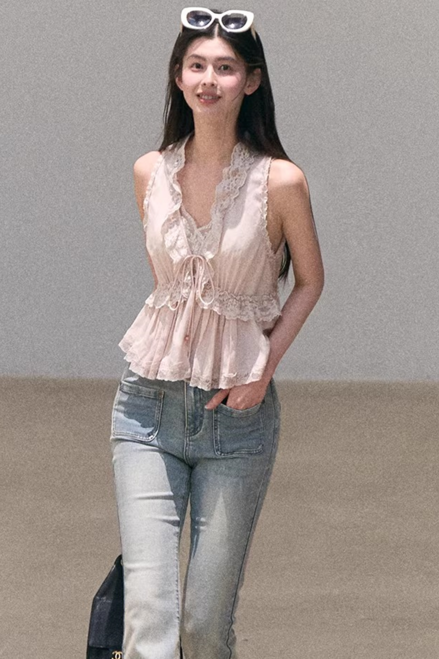 Hidden Petals Silk Lace Top