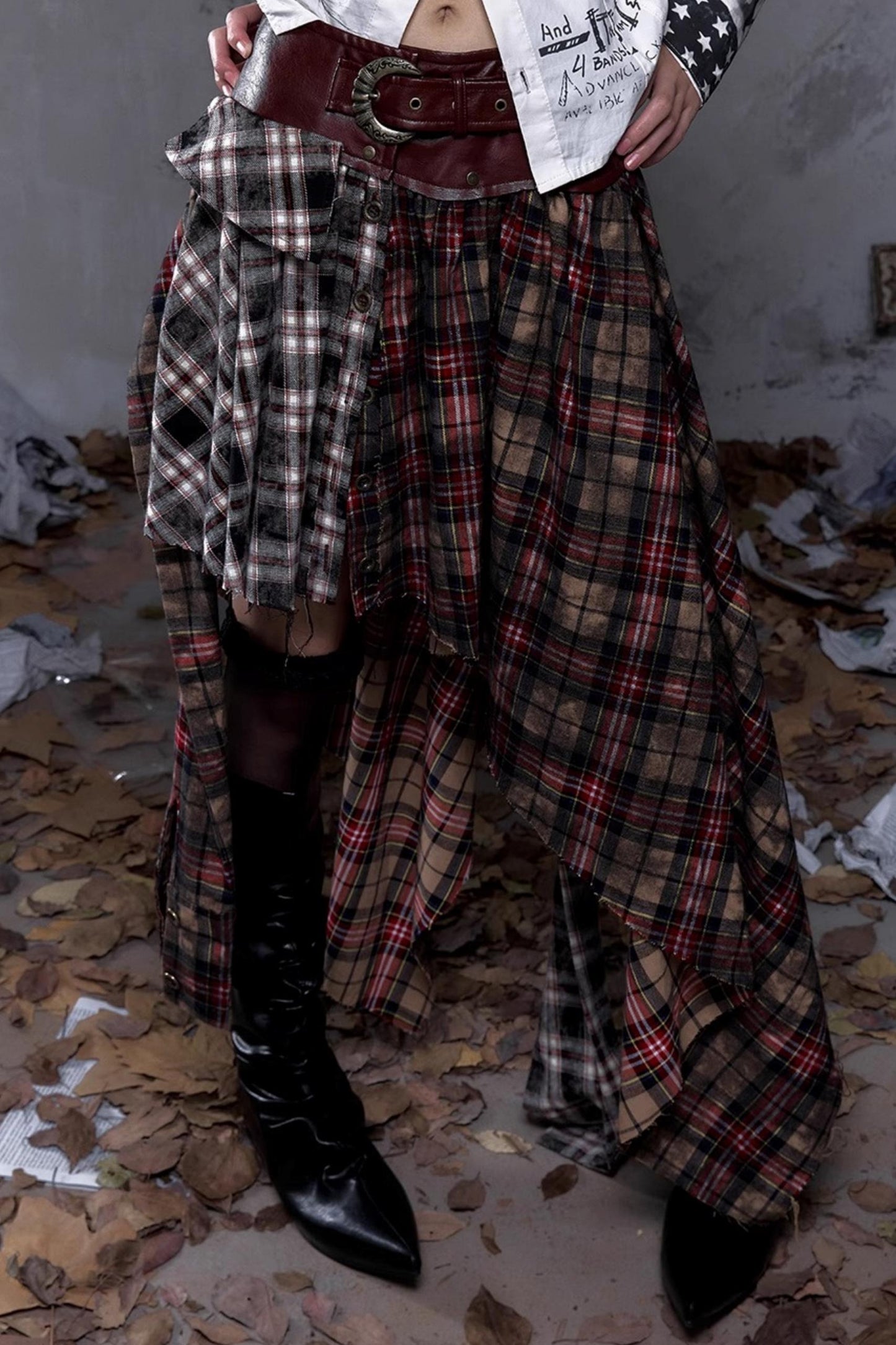 Vintage Punk Plaid Skirt