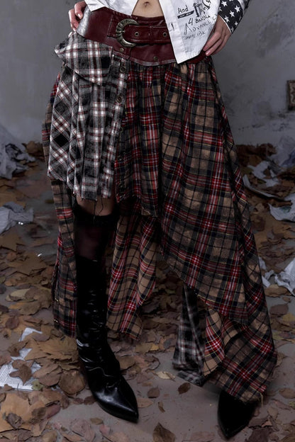 Vintage Punk Plaid Skirt