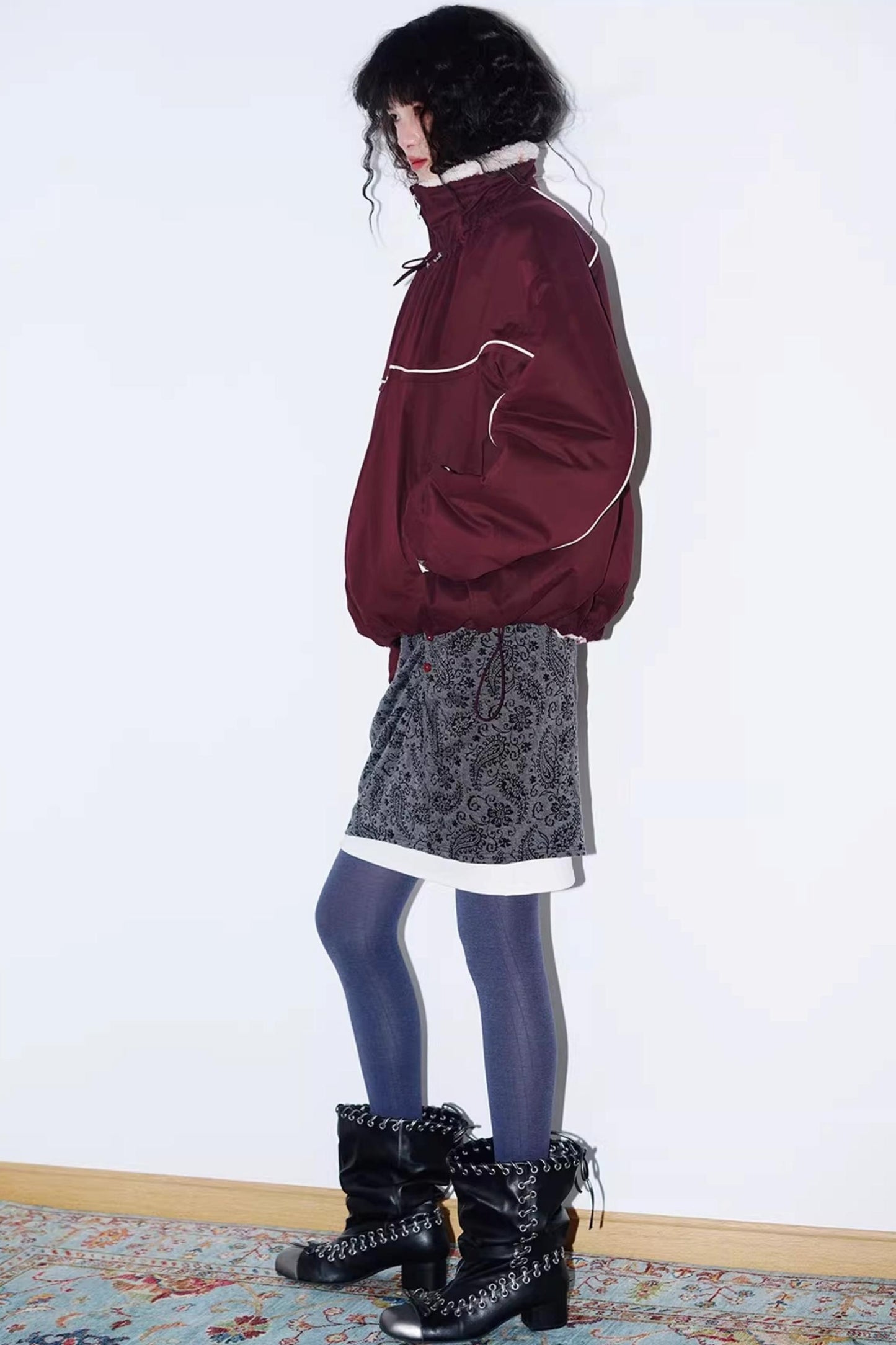 Retro Paisley Sweater Skirt Set-Up