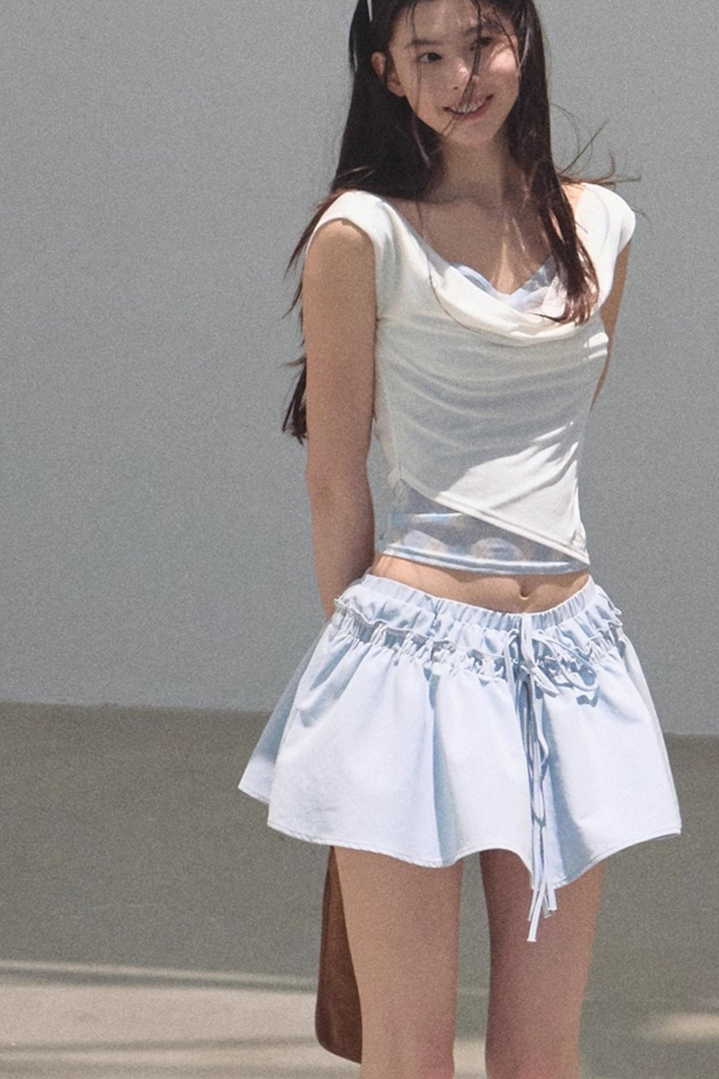 Embroidered Lyocell Puffy A-Line Skirt