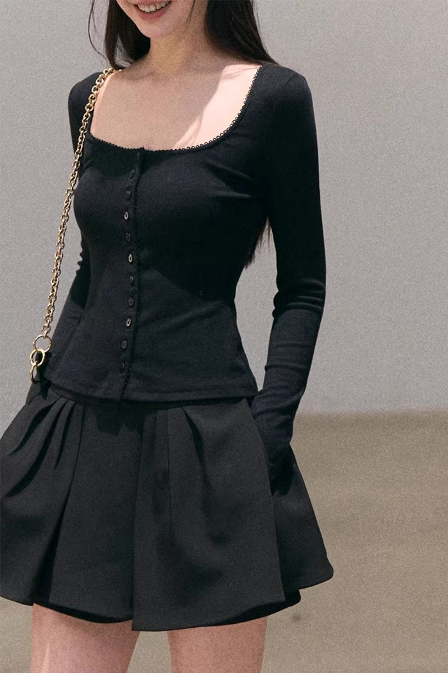 Hollow-Out Ribbed Knit Cardigan