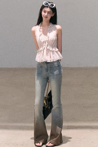 Hidden Petals Silk Lace Top