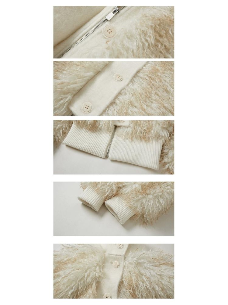 Fur Beach Wool Coat