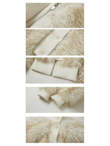 Fur Beach Wool Coat