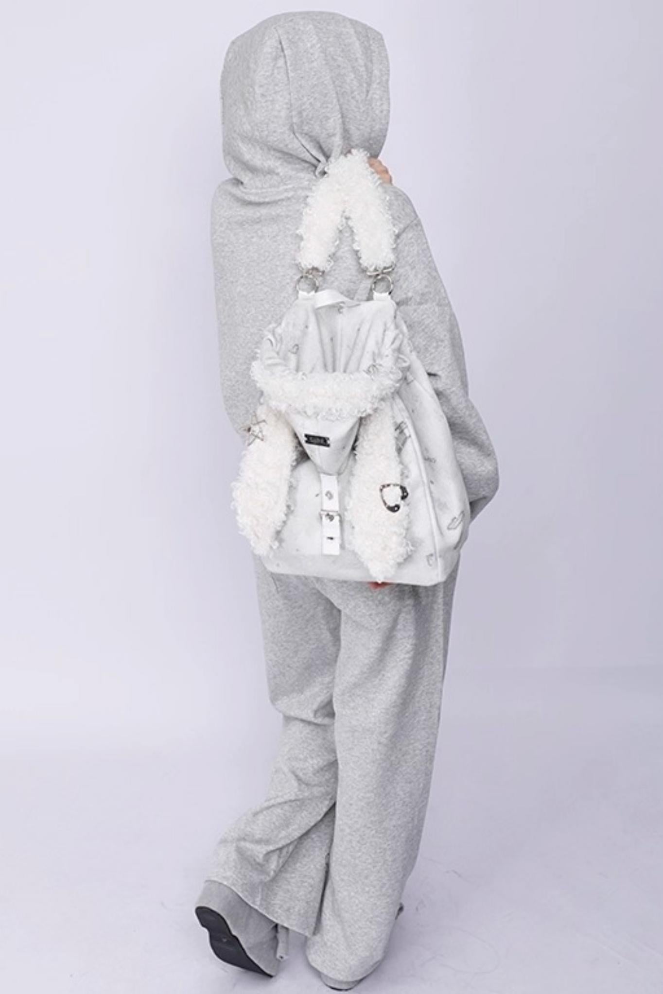 Cute Furry Rabbit Ears Backpack
