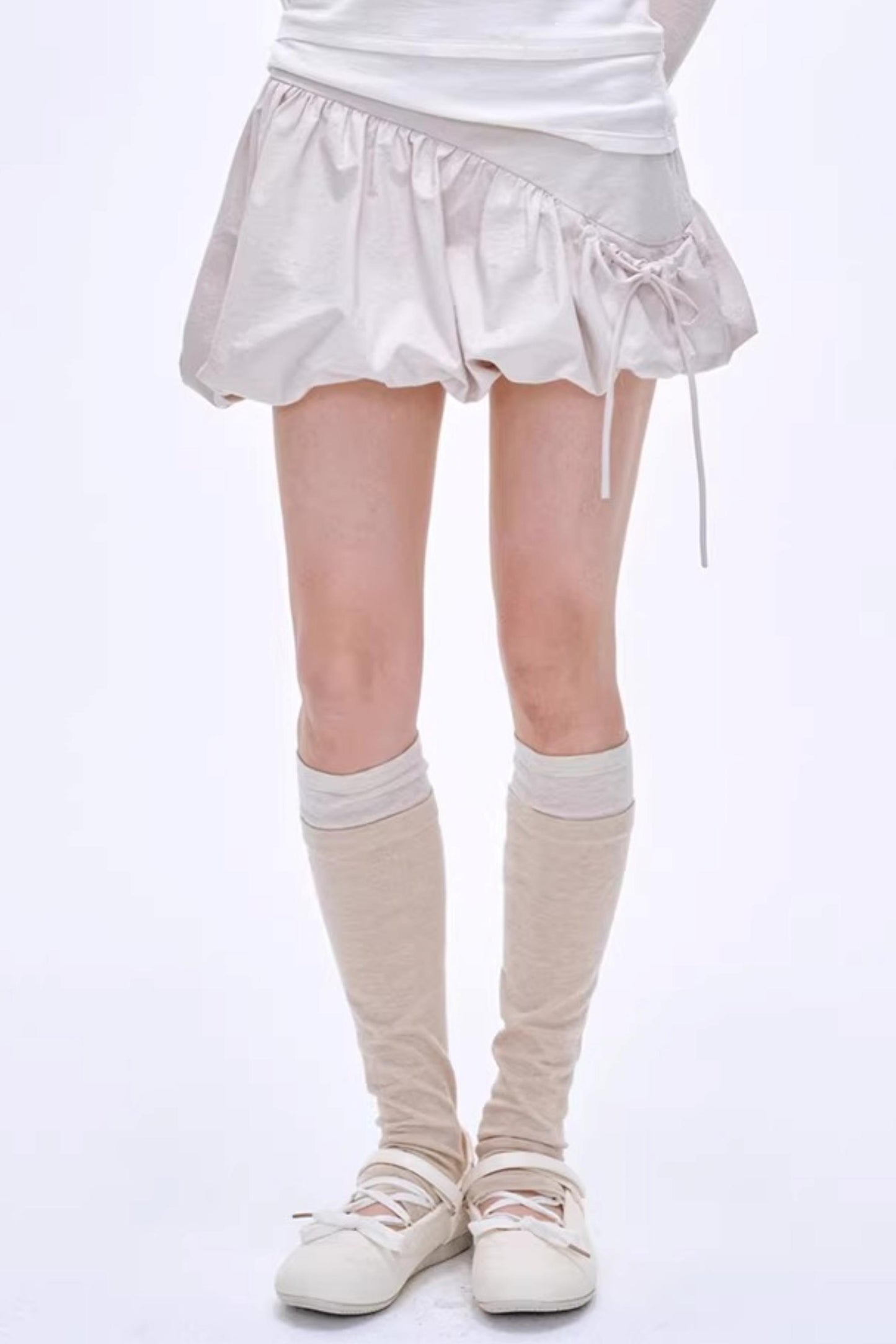 High-Gloss Two-Tone Slouch Socks