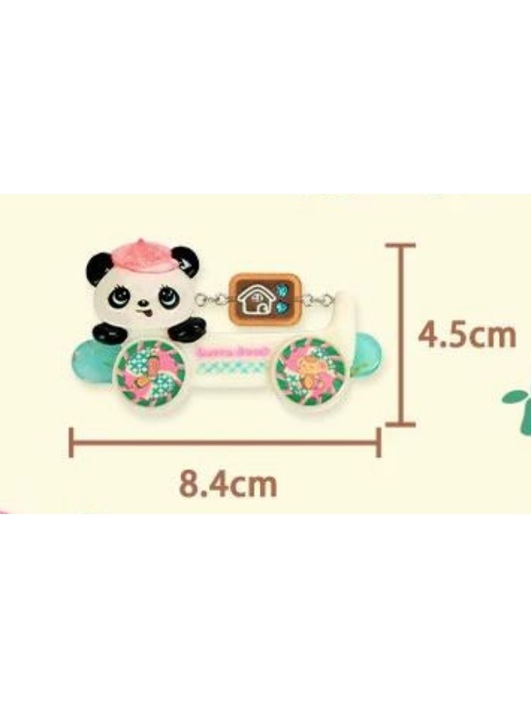 Panda Car Resin Necklace Hair Clip