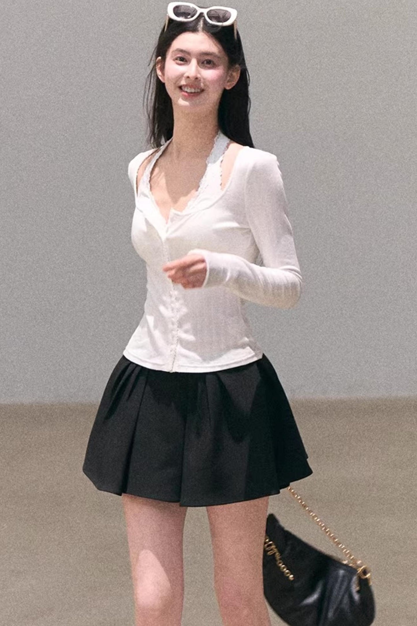 Lace-Trimmed Halter Neck Camisole