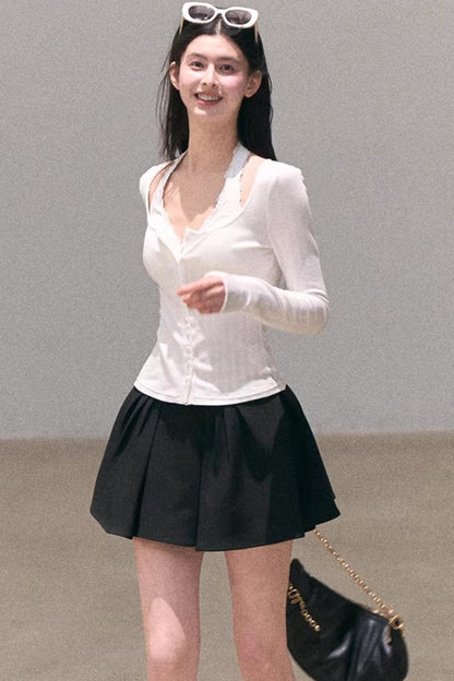 Lace-Trimmed Halter Neck Camisole