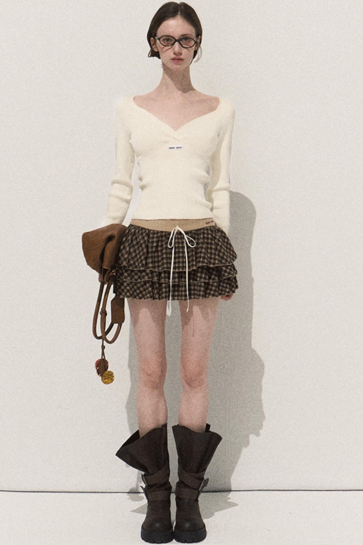 Shrine Plaid Woolen A-Line Skirt