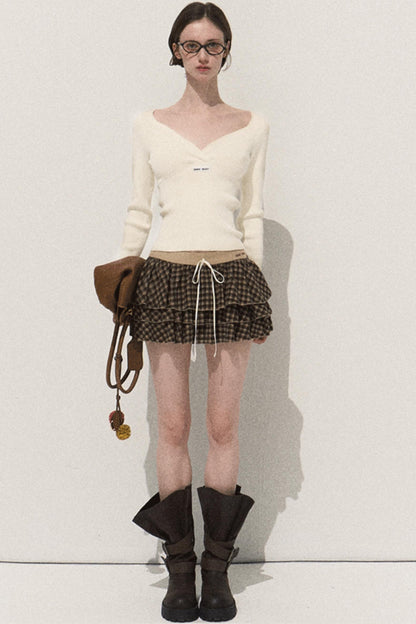 Shrine Plaid Woolen A-Line Skirt