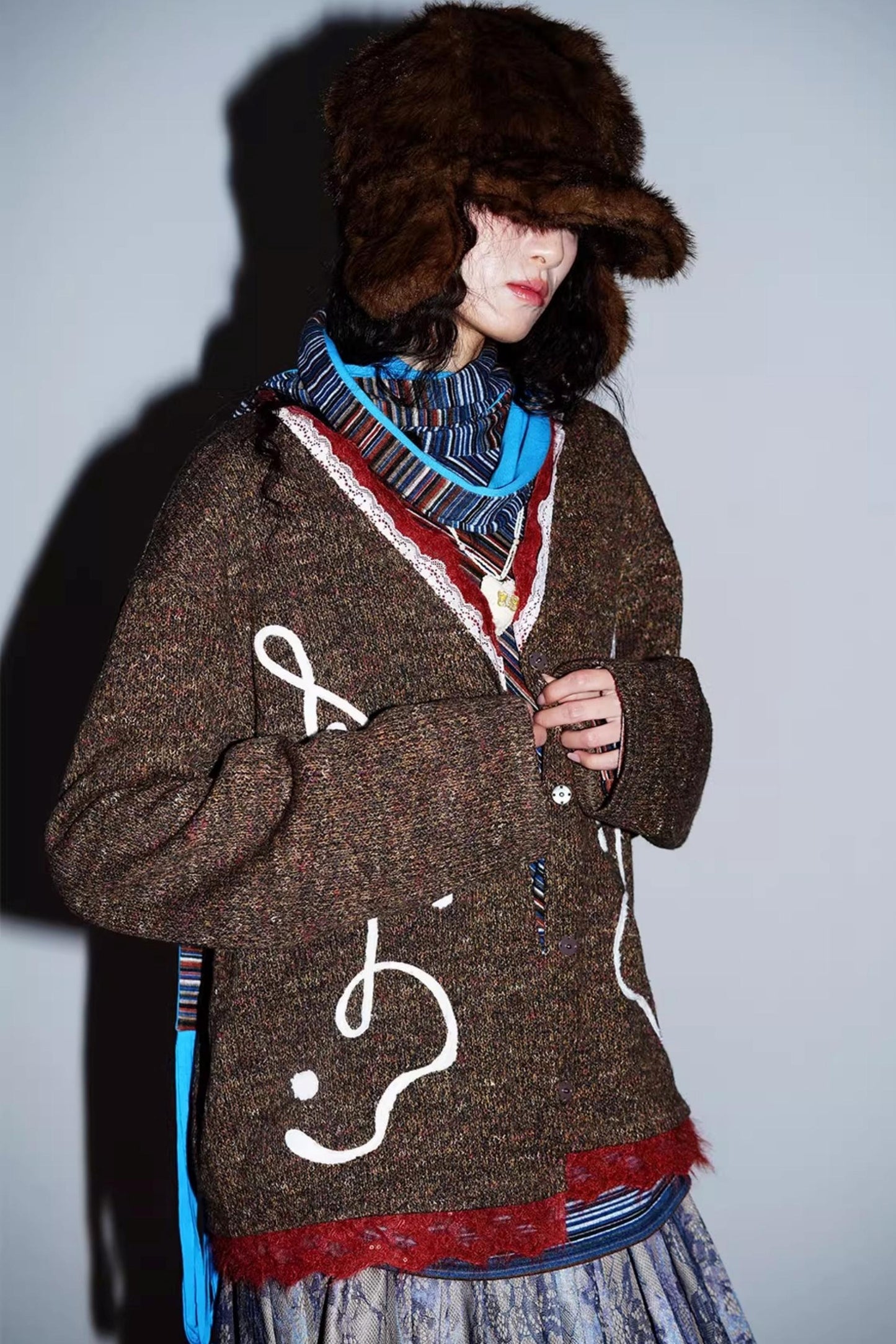 Retro Lace Knitted Cardigan