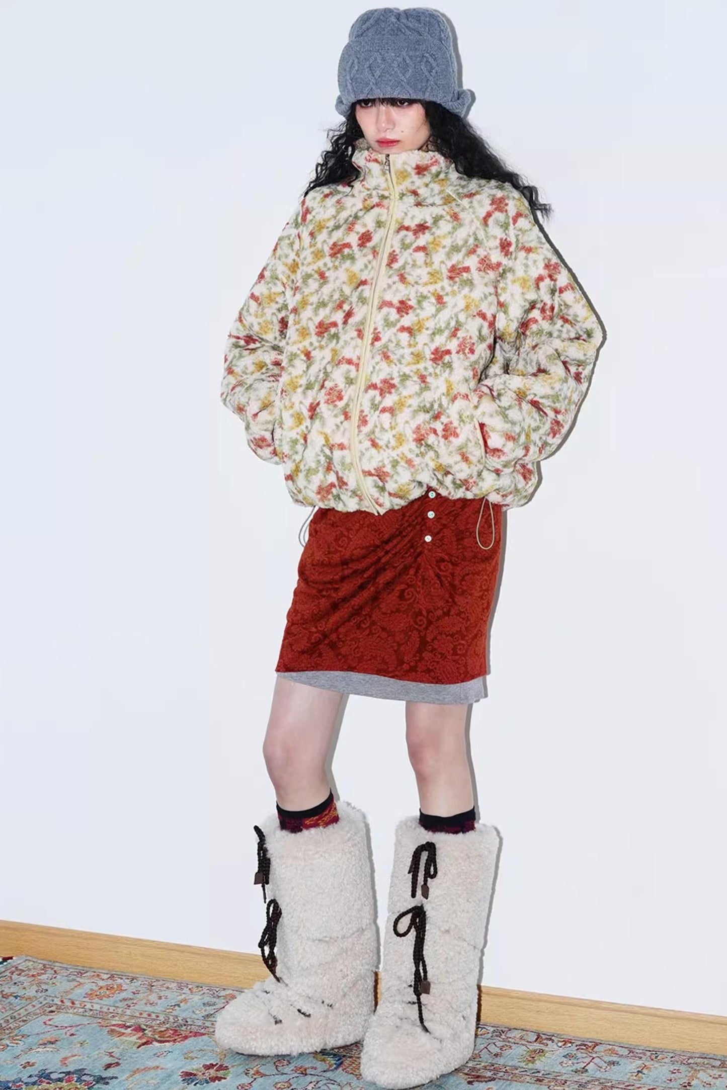 Retro Paisley Sweater Skirt Set-Up