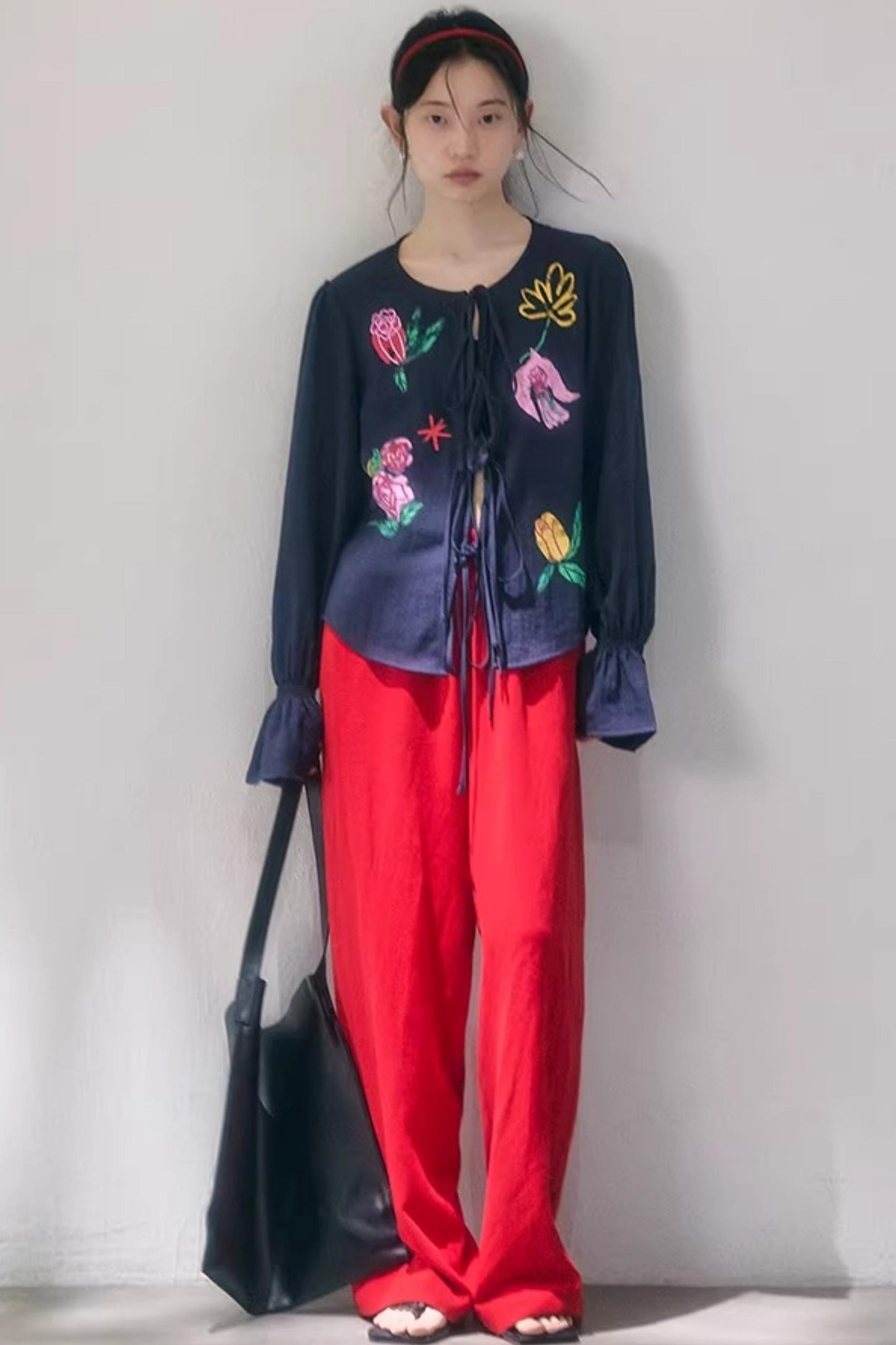 Linen Blend Wide-Leg Pants