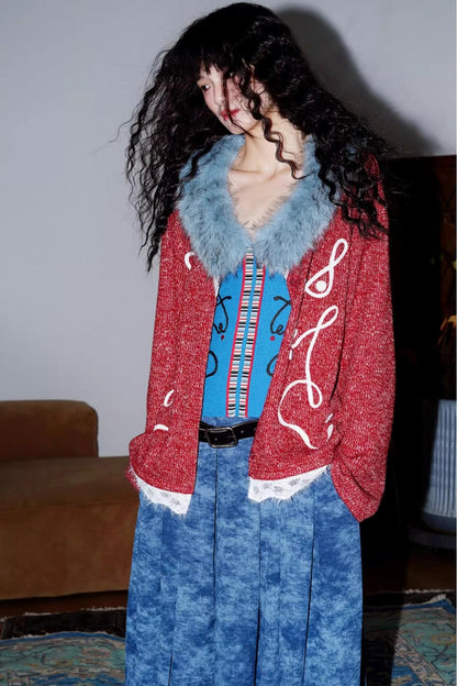 Retro Lace Knitted Cardigan