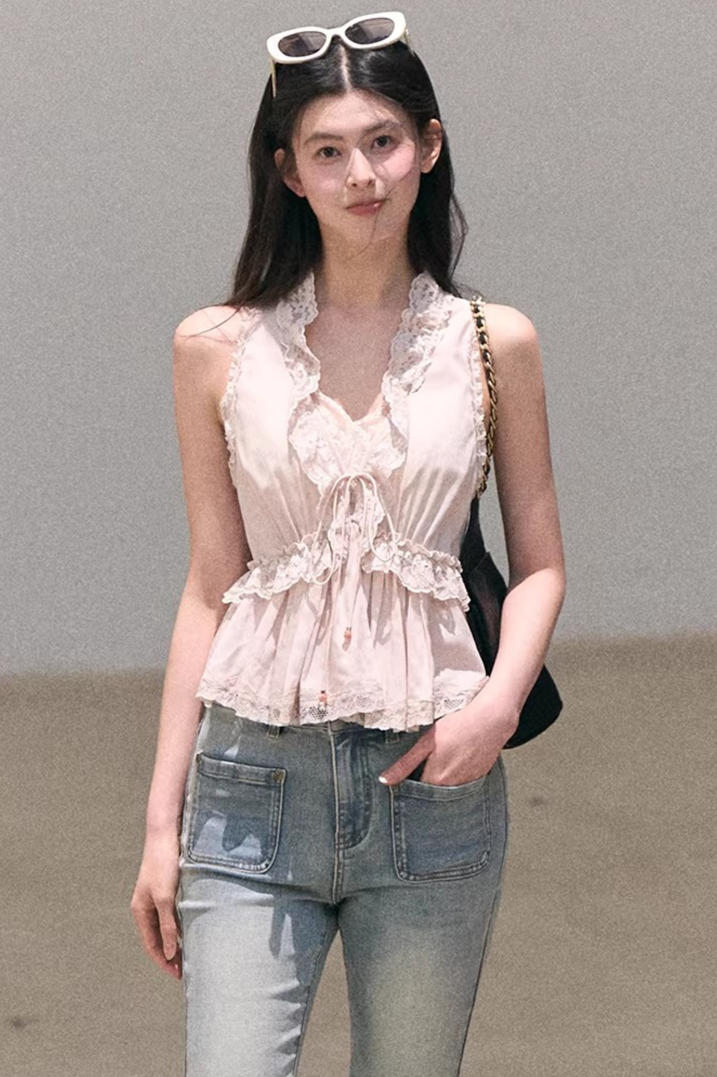 Hidden Petals Silk Lace Top