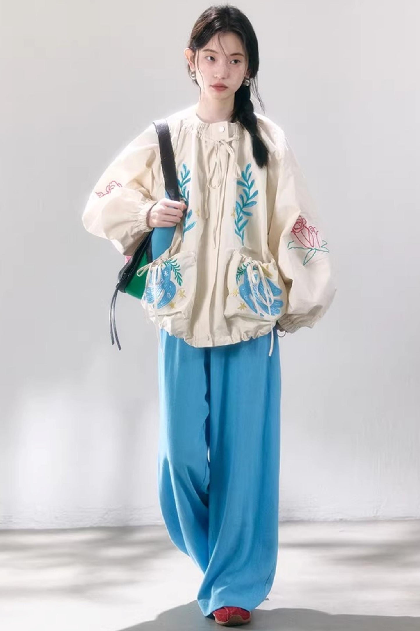 Linen Blend Wide-Leg Pants