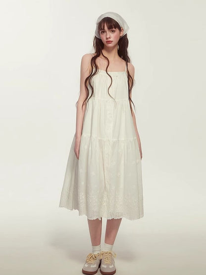 French Vintage Loose Halter Dress