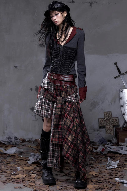 Vintage Punk Plaid Skirt