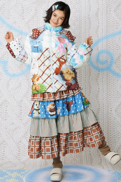 Bunte Engel-Daunenjacke