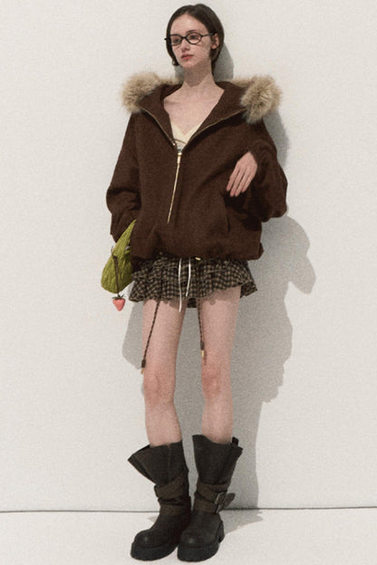 Shrine Plaid Woolen A-Line Skirt