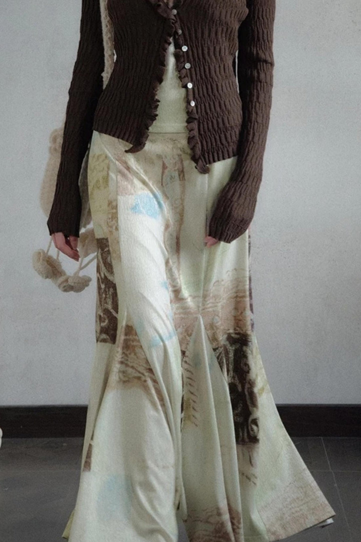 Artistic Jacquard Knit Skirt