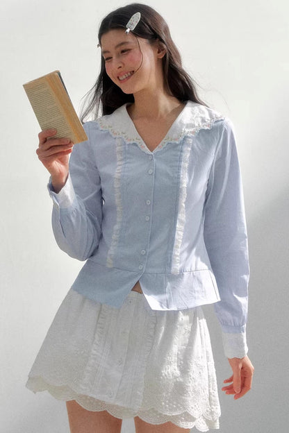 Sea of Spring Embroidered Shirt